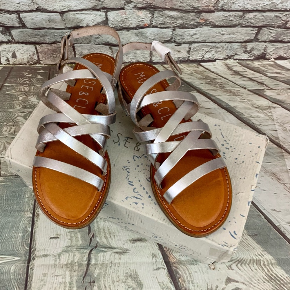 Musse & Cloud Silver Strap Leather Kenia Sandal 8